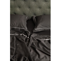 Комплект постільної білизни з преміум сатину двоспальний євро, темно-сірий