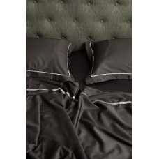Комплект постільної білизни з преміум сатину двоспальний євро, темно-сірий