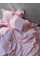 Комплект постільної білизни з вареної бавовни з рюшем, полуторний, колір пудра