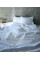 Комплект постільної білизни з вареної бавовни з рюшем, двоспальний євро, колір білий