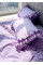 Комплект постільної білизни з вареної бавовни  сімейний (дві півковдри), колір ліловий  