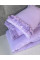 Комплект постільної білизни з вареної бавовни з рюшем, двоспальний, колір ліловий